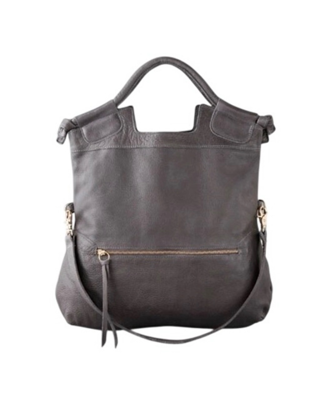 Foley + Corinna Mid City Tote Bag Grey Gray Distressed Genuine Leather Slouchy